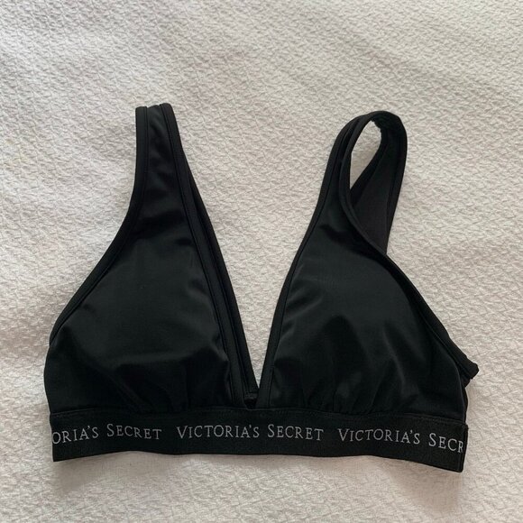 Victoria's Secret black dual v-neck pullover bra or swimsuit top with padding - Picture 1 of 5
